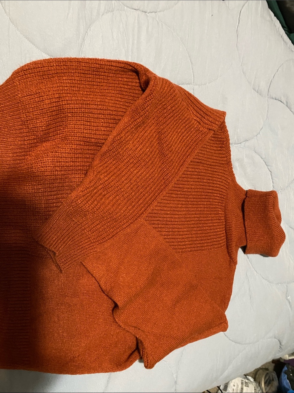Cupshe Women's Chunky Turtleneck Sweater - Rust Orange